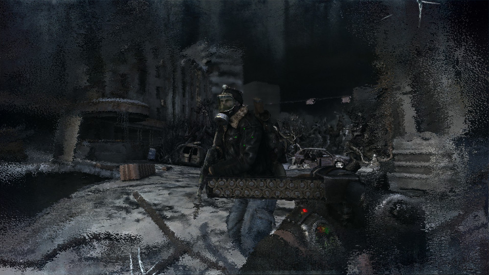 The gas-mask condensing effects are nicely done, and genuinely dangerous.