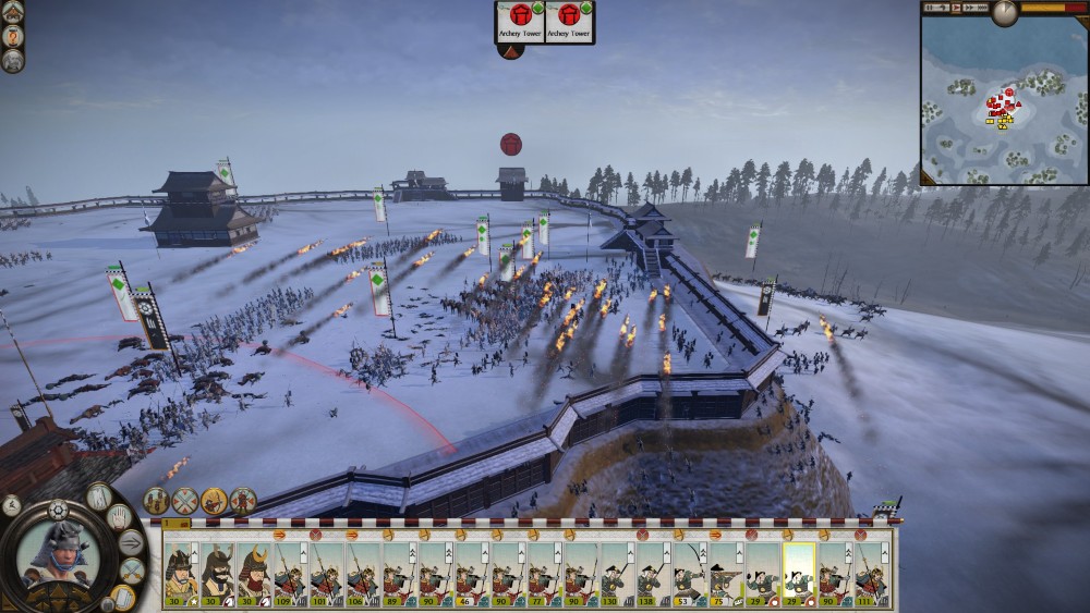 Fire arrows fill the sky